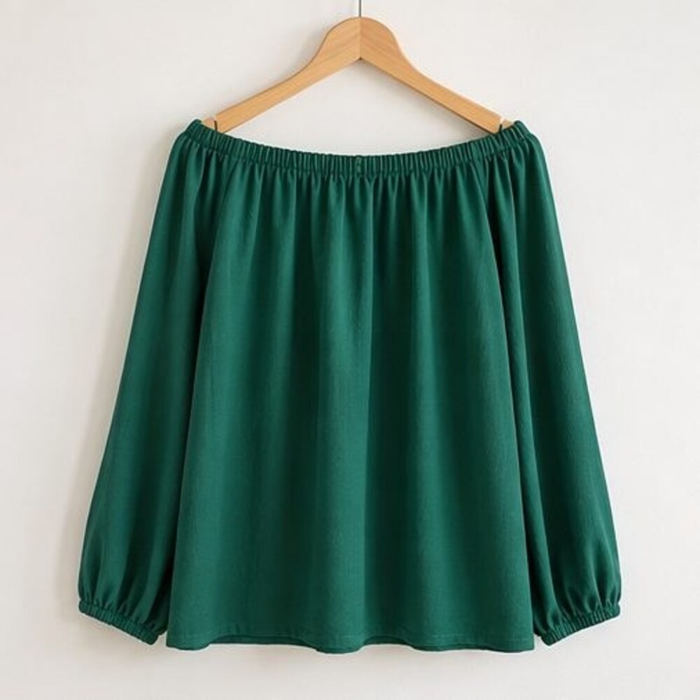 Emerald Off Shoulder Balloon Top